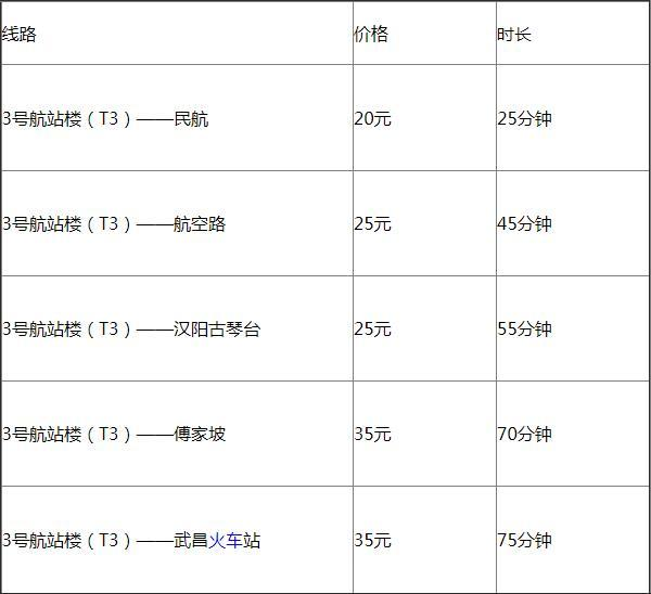 汉口到机场大巴最新时刻表