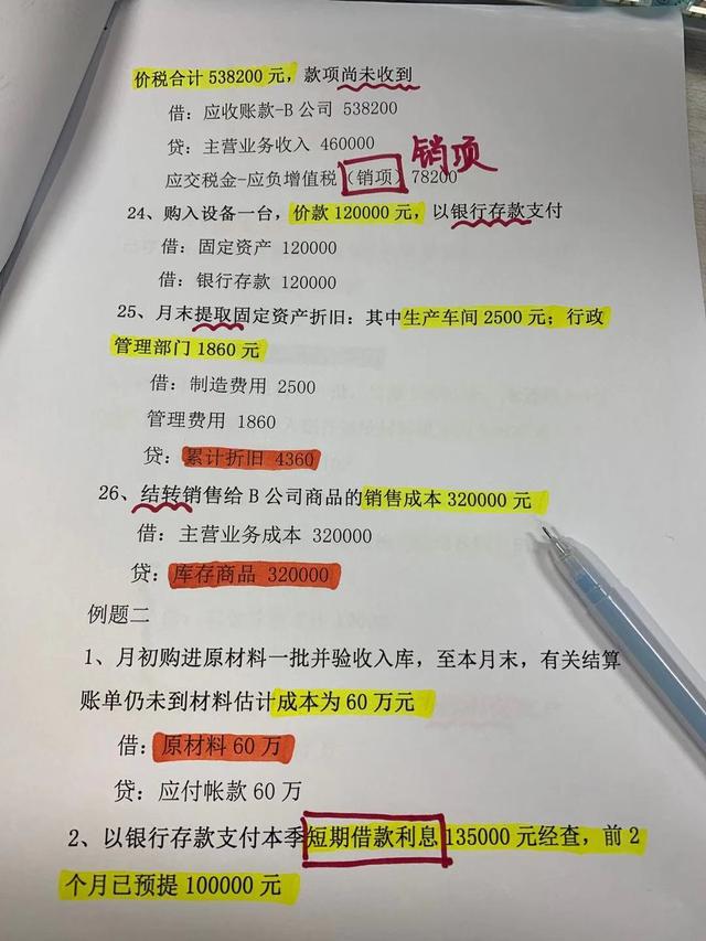 最新会计分录大全例题详解详解