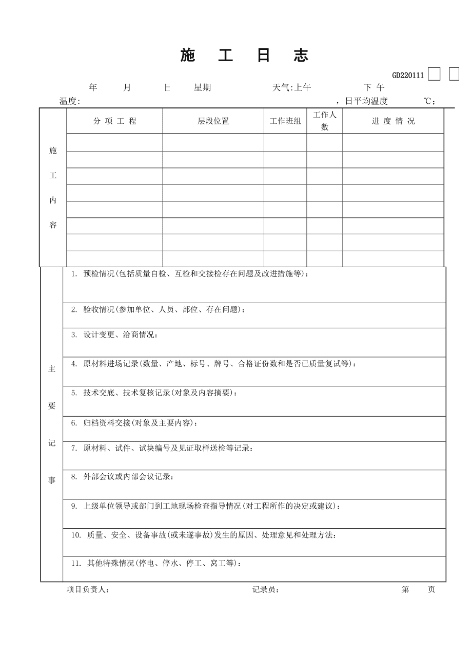 最新施工日志表格，高效管理施工现场信息的必备工具